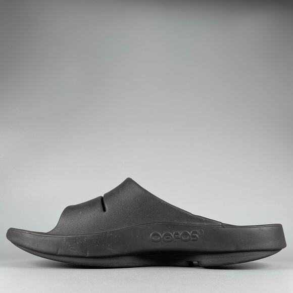 OOFOS Sport Flex Men\'s Size 12 Black Slide Slip On Recovery Sandals Casual EUC main image 6